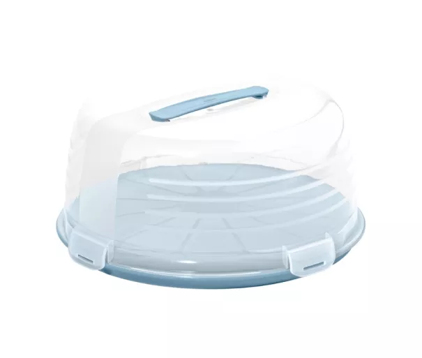 Cake transport box round Ø34.7x15.6cm blue