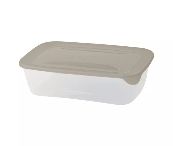 Прямоугольный контейнер для продуктов Fresh&Go объемом 2 л, бежевый.