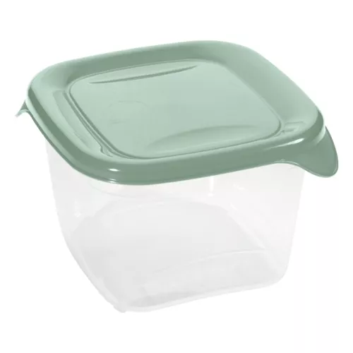 Square food container 0.45L Fresh&Go green