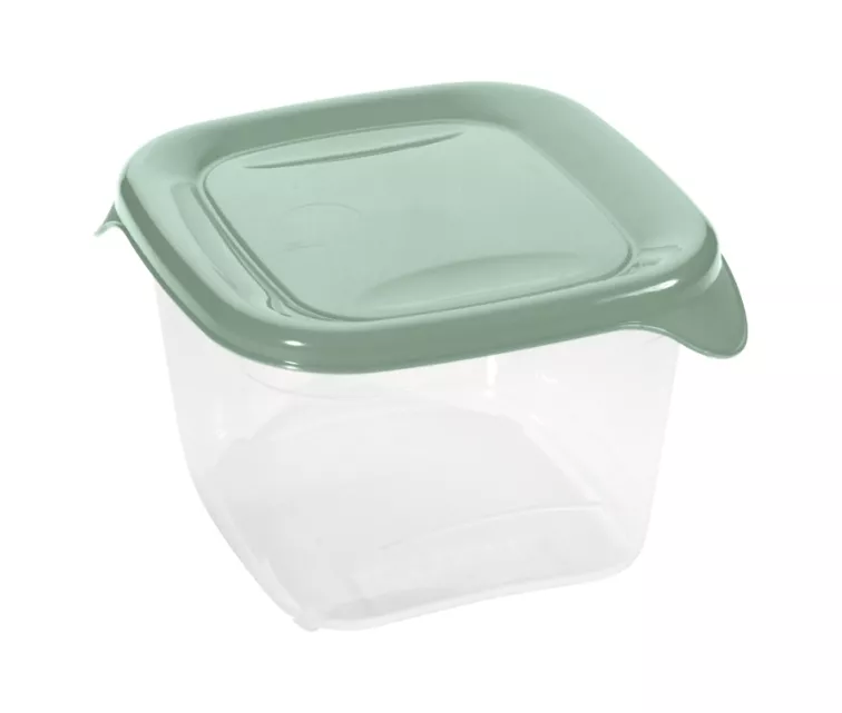 Квадратный контейнер для продуктов Fresh&Go объемом 0,45 л, зеленый.