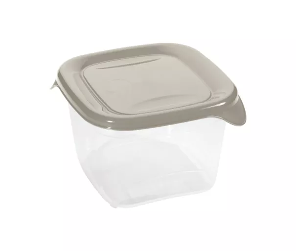 Квадратный контейнер для продуктов Fresh&Go объемом 0,45 л, бежевый.