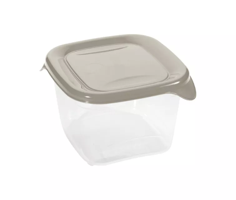 Квадратный контейнер для продуктов Fresh&Go объемом 0,45 л, бежевый.