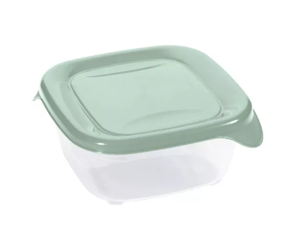 Квадратный контейнер для продуктов Fresh&Go объемом 0,8 л, зеленый.