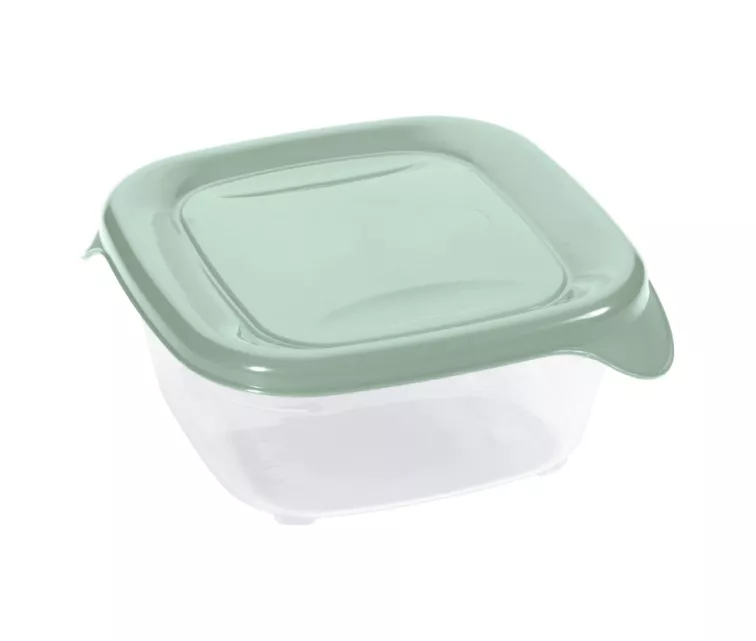 Квадратный контейнер для продуктов Fresh&Go объемом 0,8 л, зеленый.