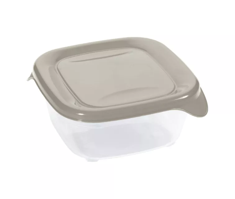 Квадратный контейнер для продуктов Fresh&Go объемом 0,8 л, бежевый.