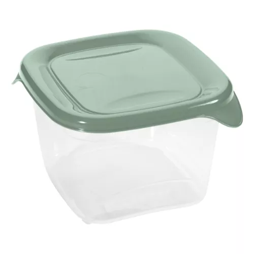 Square food container 1.2L Fresh&Go green