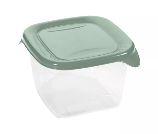 Квадратный контейнер для продуктов Fresh&Go объемом 1,2 л, зеленый.