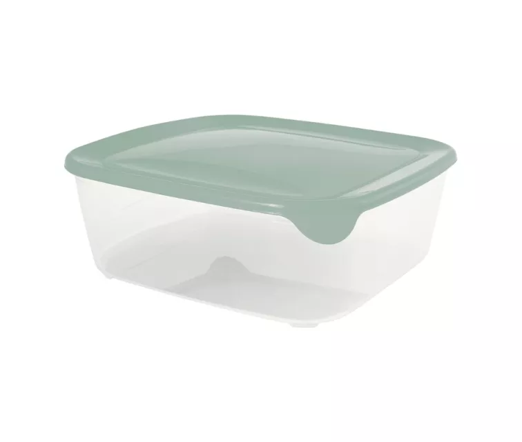 Квадратный контейнер для продуктов Fresh&Go объемом 2,9 л, зеленый.
