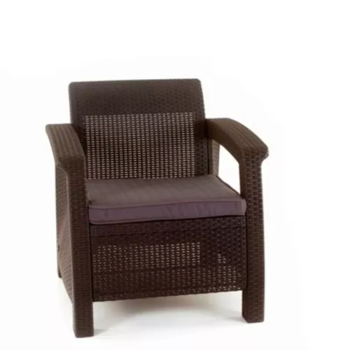 Sodo baldų komplektas Corfu Box Set rudas