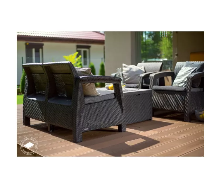 Sodo baldų komplektas Corfu Box Set rudas