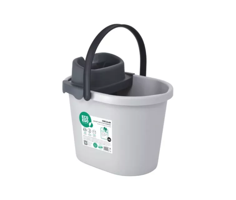 Oval bucket with flat push button Eco Ego