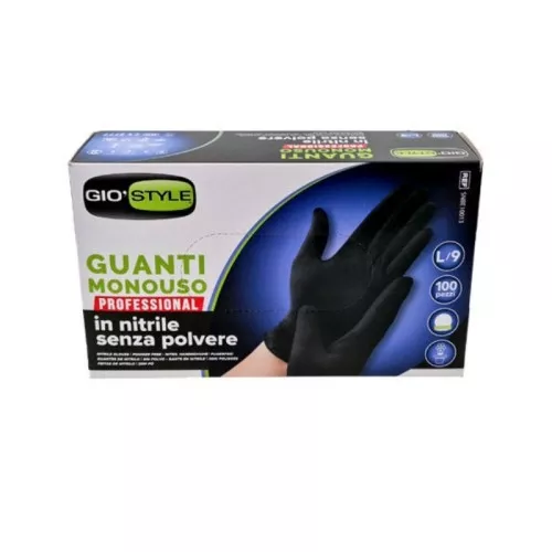 Перчатки нитриловые одноразовые 100 шт черные L размер 24x10,5x0,05см