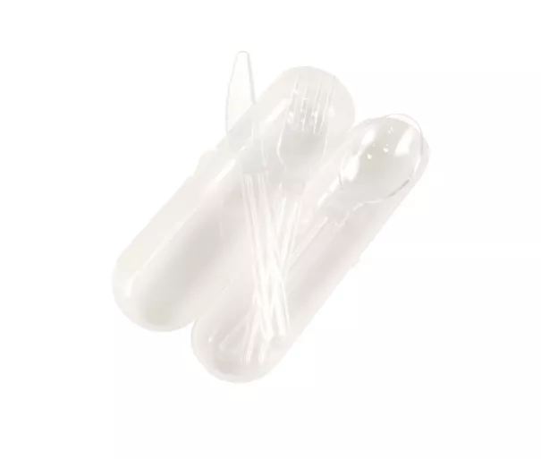 Cutlery set in a transparent box Foody assorted, transparent/blue/green/pink