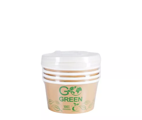 Compostable food containers with lids Go Green 350ml 5pcs/0,088kg