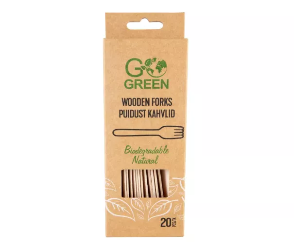 Go Green wooden fork 20 pcs/0,07kg