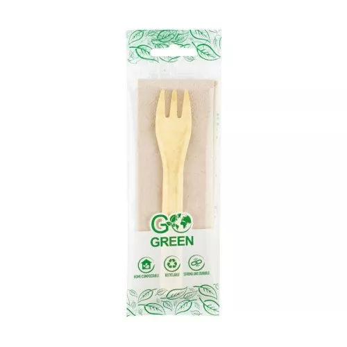 Compostable picnic set (fork, napkin) Go Green / 0,01kg 