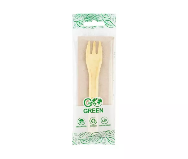 Compostable picnic set (fork, napkin) Go Green / 0,01kg