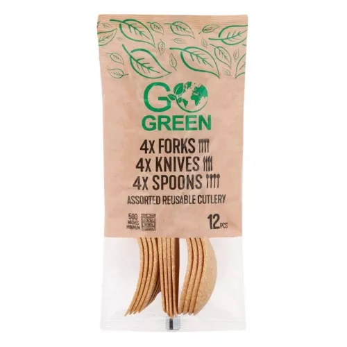Reusable Assorted Cutlery Set 12 Pieces Go Green