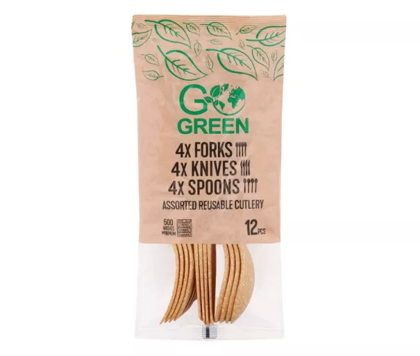 Reusable Assorted Cutlery Set 12 Pieces Go Green