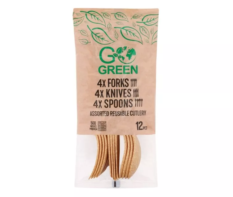 Набор столовых приборов многоразового использования 12 шт. Станьте зеленым