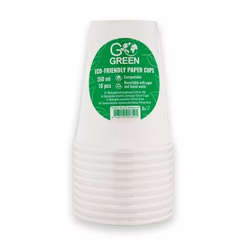 Экологические стаканы Go Green 350 мл 10 шт. белый