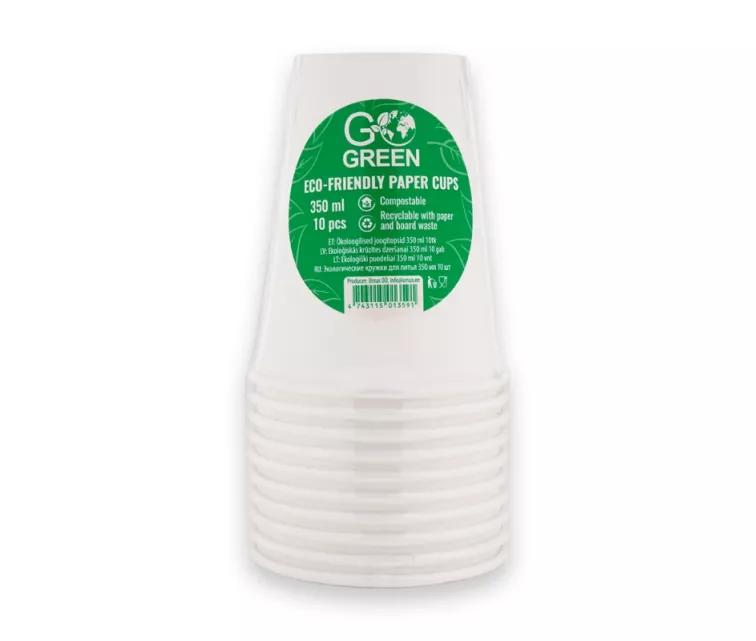 Go Green ecological glasses 350ml 10 pcs. white