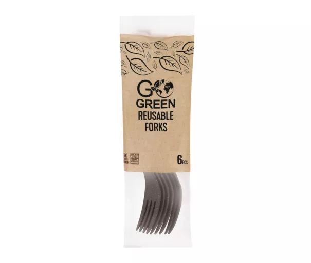 Reusable forks Go Green 6 pcs. black
