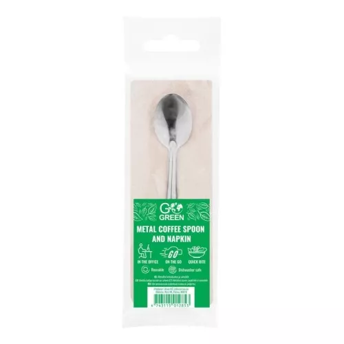 Metal tea spoon and napkin set