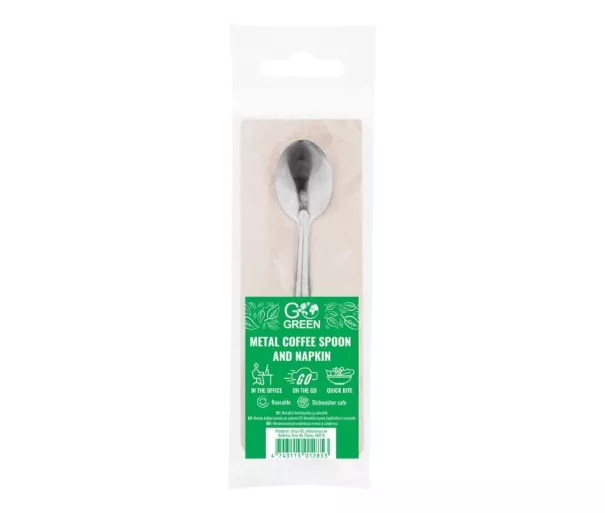 Metal tea spoon and napkin set