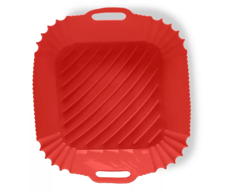 Форма для выпечки квадратная с ручками силиконовая Air Fryer 22x22x7см