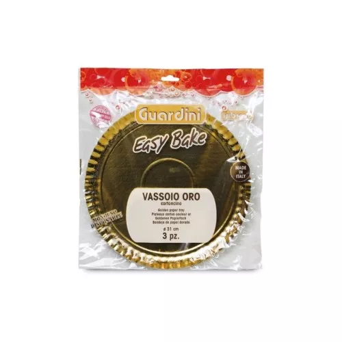 Popieriaus dėklai auksiniai, 3 vnt. "Easy Bake" Ø 31 cm