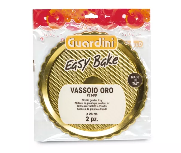 Plastic trays gold set of 2 Easy Bake Ø28cm