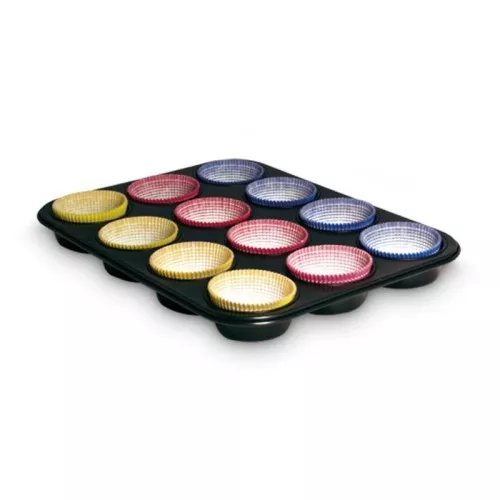 Форма для кексов 12 шт. Гардения 27 x 35 x 3 см + бумажные формы для кексов 60 шт.