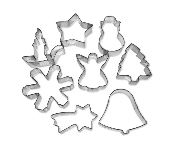 Gingerbread moulds set of 8 in metal ring