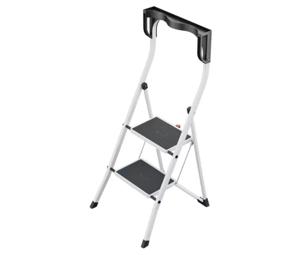 Folding step bench K75 StandardLine / aluminium / 2 steps, safety handle