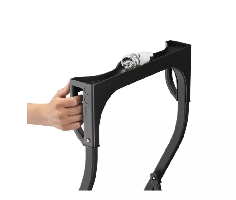 Pakāpienu soliņš salokāms K77 ComfortLine / alumīnija / 3 pakāpieni, drošības rokturis / melns