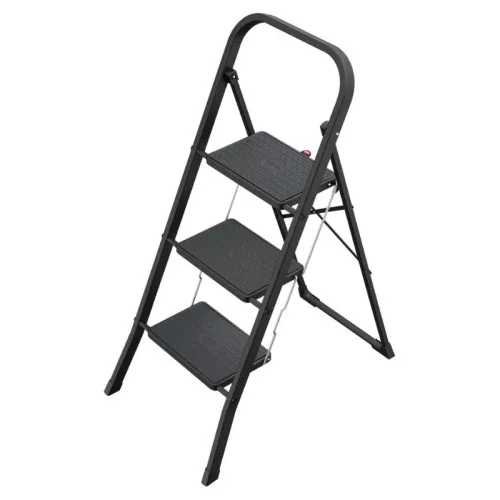 Kokkupandav astmepink K44 StandardLine / teras / 3 astet, turvakäepide / must