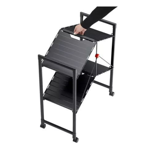 Folding shelf on wheels Quickboard / black