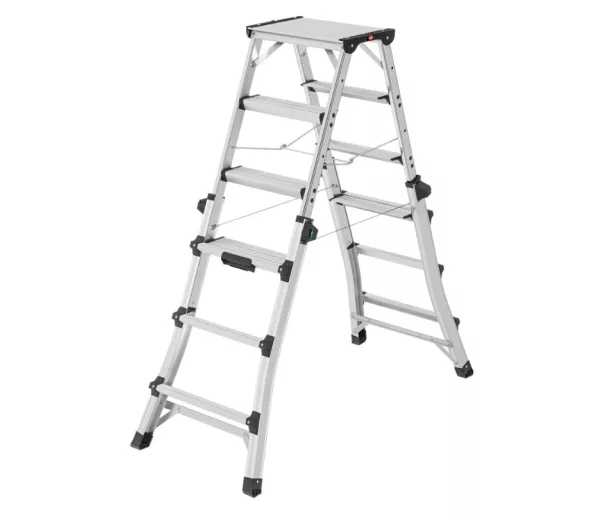 Телескопическая лестница Master DTL100 / алюминиевая / ступени 2x4 - 2x6