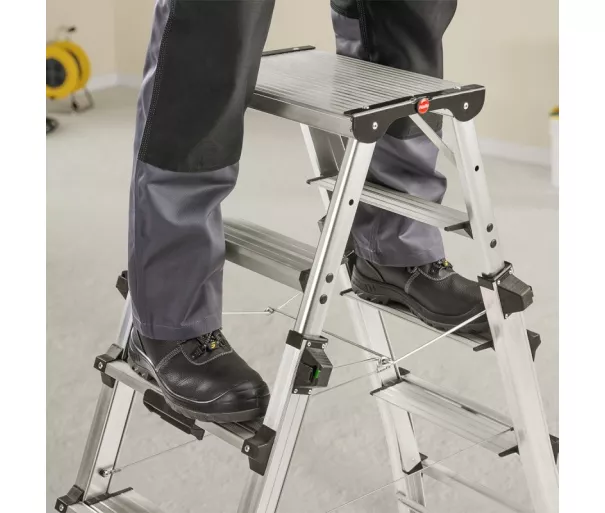 Телескопическая лестница Master DTL100 / алюминиевая / ступени 2x4 - 2x6