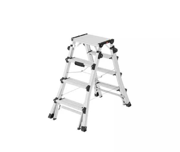 Телескопическая лестница Master DTL100 / алюминиевая / ступени 2x4 - 2x6