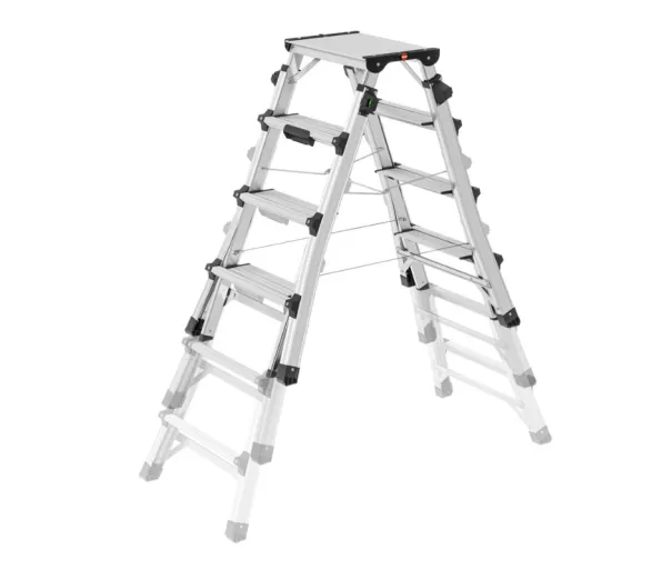 Телескопическая лестница Master DTL100 / алюминиевая / ступени 2x4 - 2x6