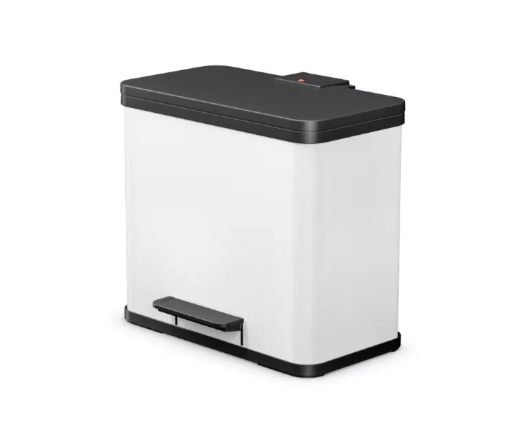 Мусорный контейнер с педалью Eco duo LL / 2x14 л / белый