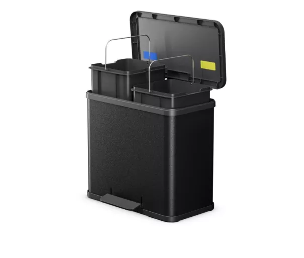 Waste sorting bin with pedal Eco duo L / 2x14L / black