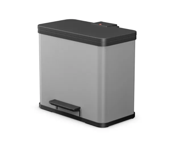 Мусорный контейнер с педалью Eco duo L / 2x14 л / светло-серый