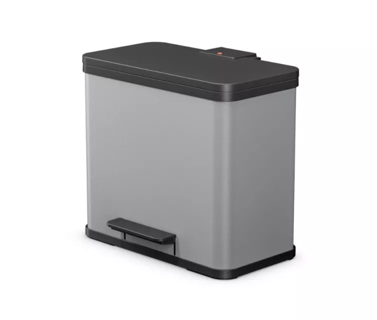 Мусорный контейнер с педалью Eco duo L / 2x14 л / светло-серый