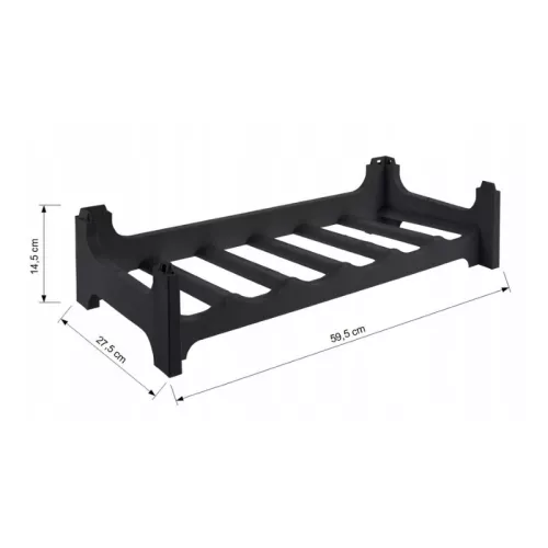 Vīna plaukts Rico 6 pudelēm 60x28x14 cm melns 