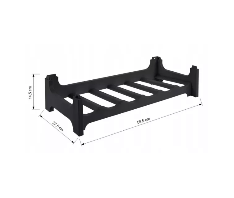 Vīna plaukts Rico 6 pudelēm 60x28x14 cm melns