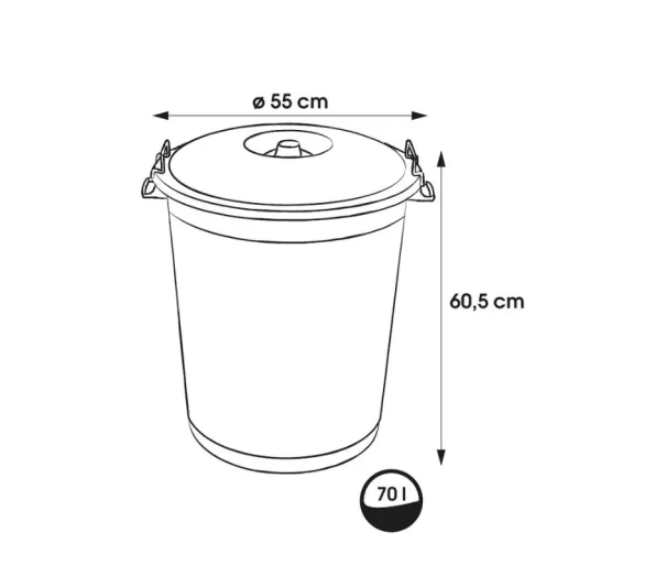 Atkritumu tvertne Mega 70L Hugo Ø55x60,5cm tumši zaļa