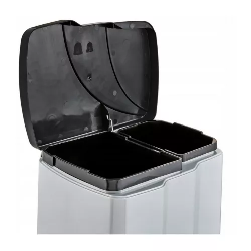 Pedāļspainis atkritumu šķirošanai  7+15L Gunnar 39,5x29x43,5cm gaiša sudraba krāsā